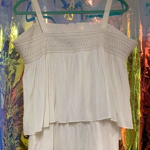 Ramy Brook White Ruffle Tank
